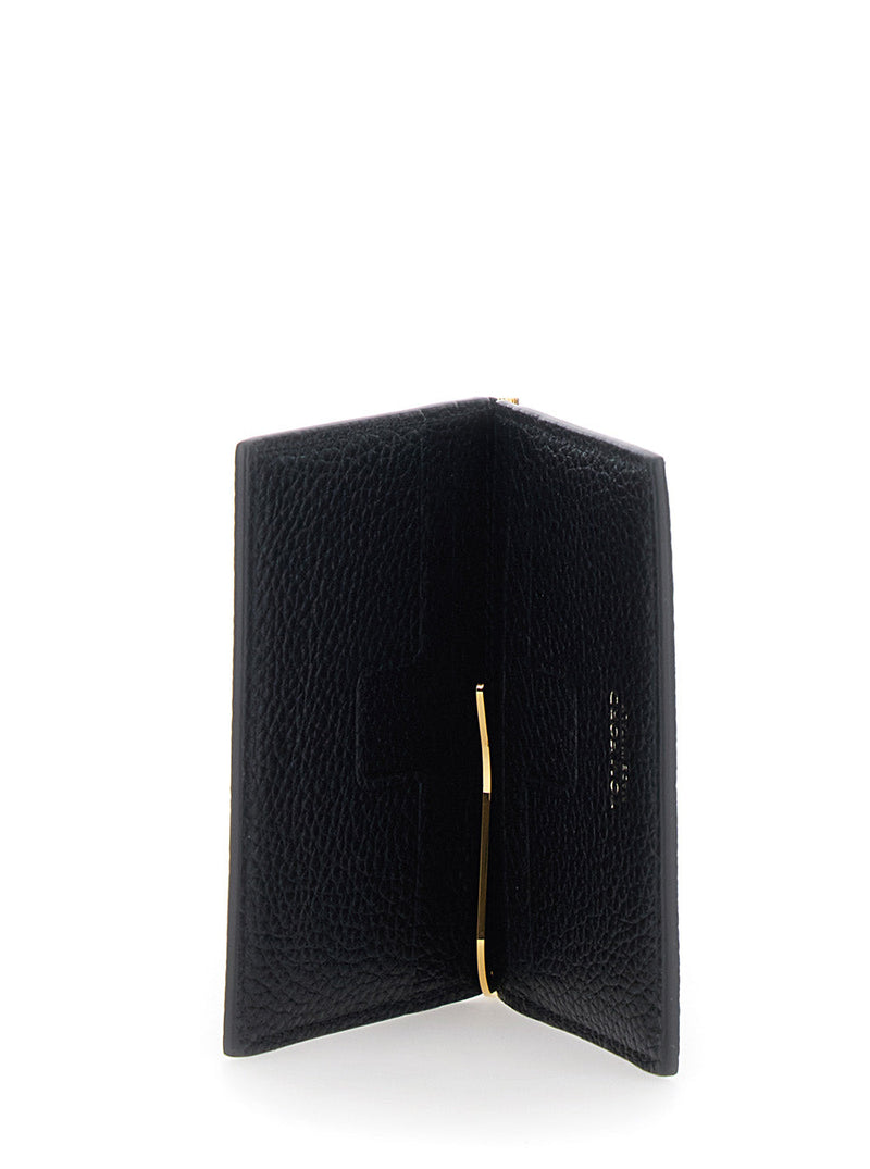 Tom Ford Bi-Fold Leather Wallet — Black Calf