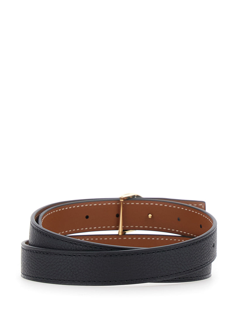 Tory Burch Miller Belt — Black Cow Leather