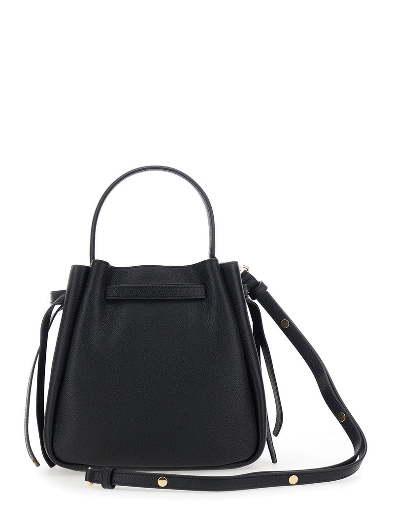 Tory Burch Grained Leather Bucket Bag — Black Cow