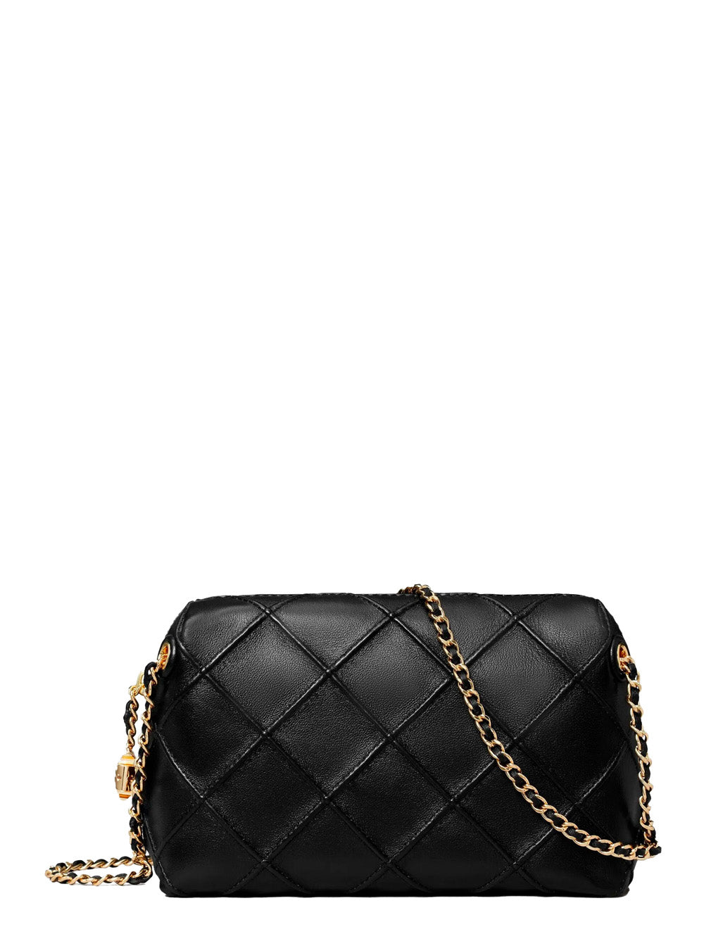 Tory Burch Fleming Shoulder Bag — Black Lambskin
