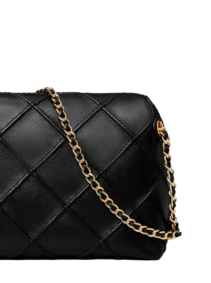 Tory Burch Fleming Shoulder Bag — Black Lambskin