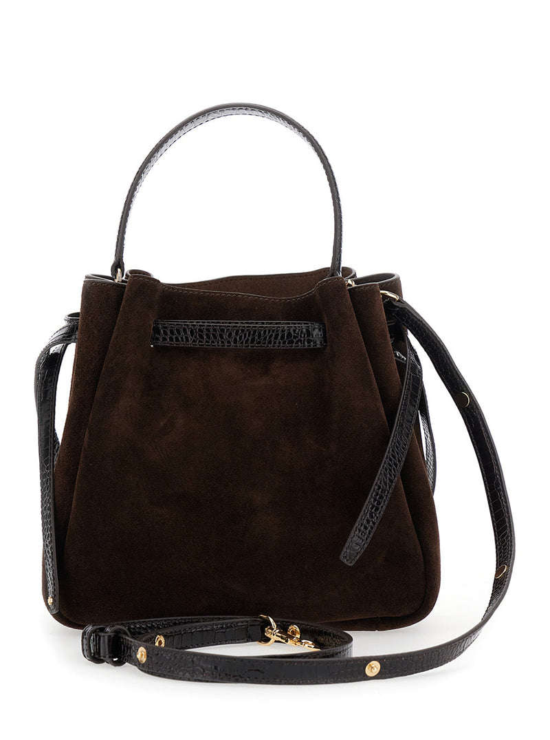 Tory Burch Romy Bucket Bag — Brown Calf Leather