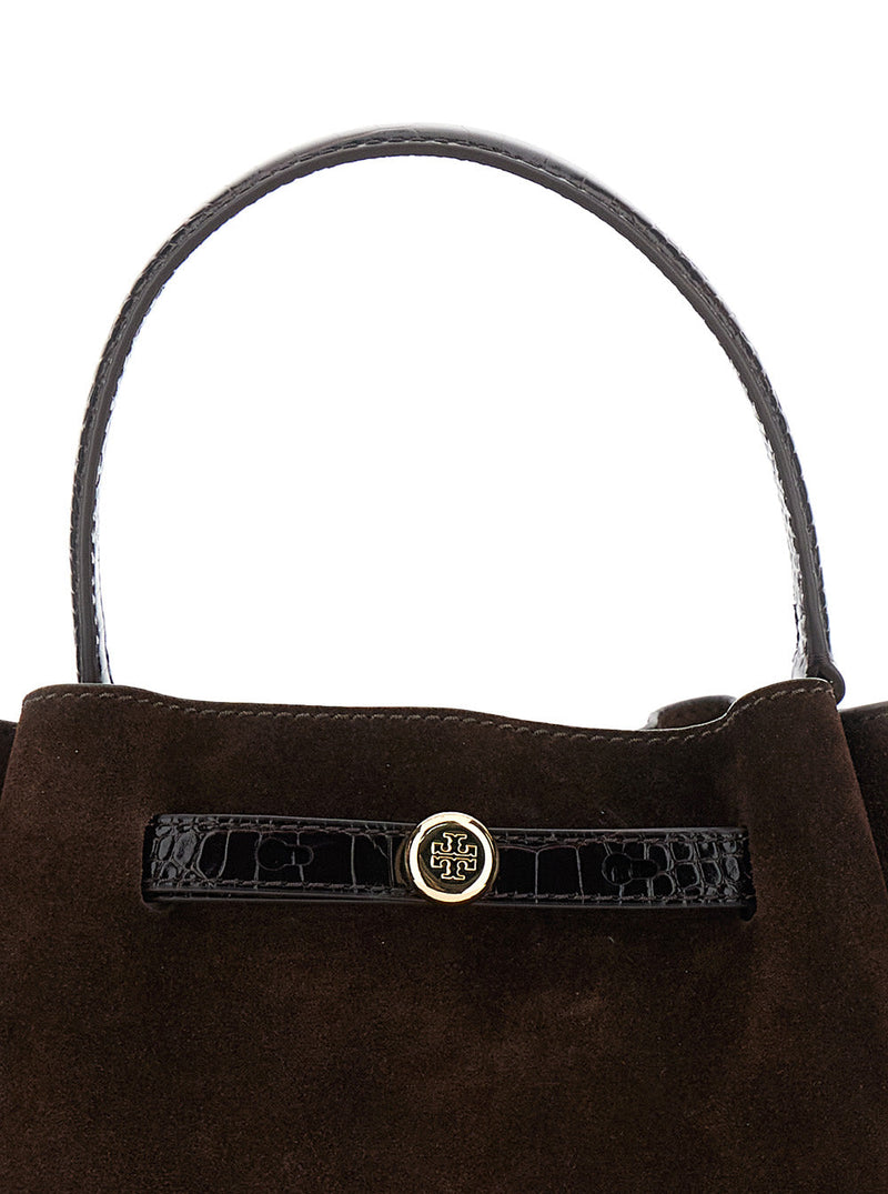 Tory Burch Romy Bucket Bag — Brown Calf Leather