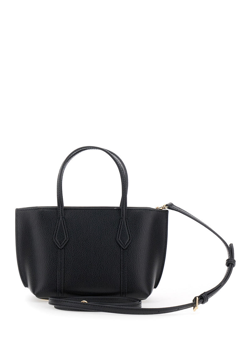 Tory Burch Perry Tote Bag — Black Grained Leather