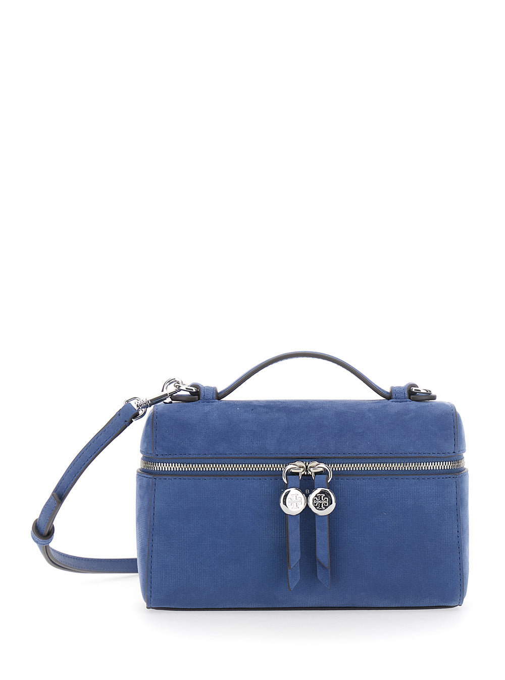 Tory Burch Romy Slim Top Handle Crossbody Bag — Blue Lamb Leather