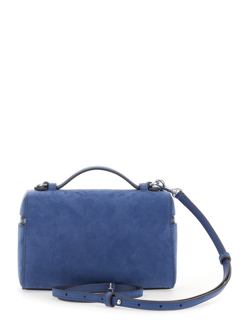 Tory Burch Romy Slim Top Handle Crossbody Bag — Blue Lamb Leather