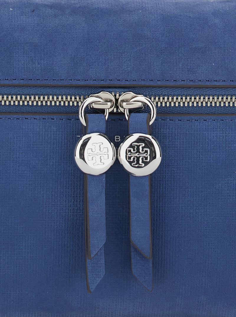 Tory Burch Romy Slim Top Handle Crossbody Bag — Blue Lamb Leather