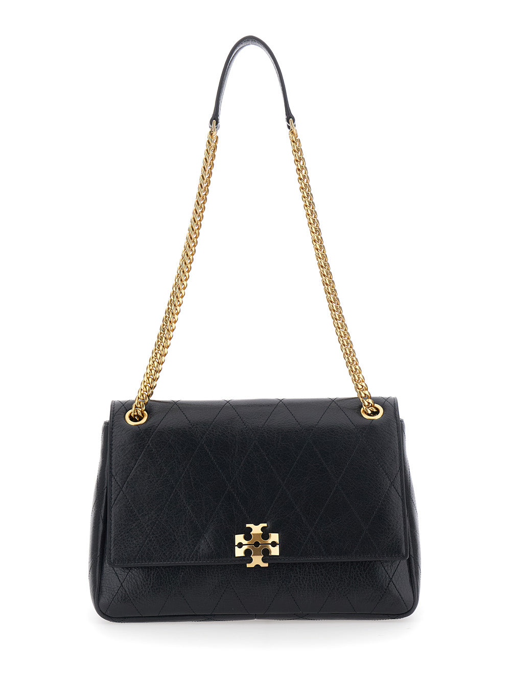 Tory Burch Charlie Shoulder Bag — Black Cow Leather