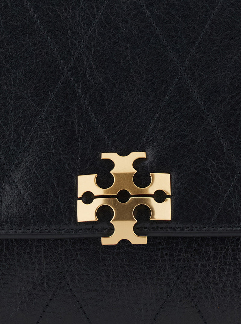 Tory Burch Charlie Shoulder Bag — Black Cow Leather