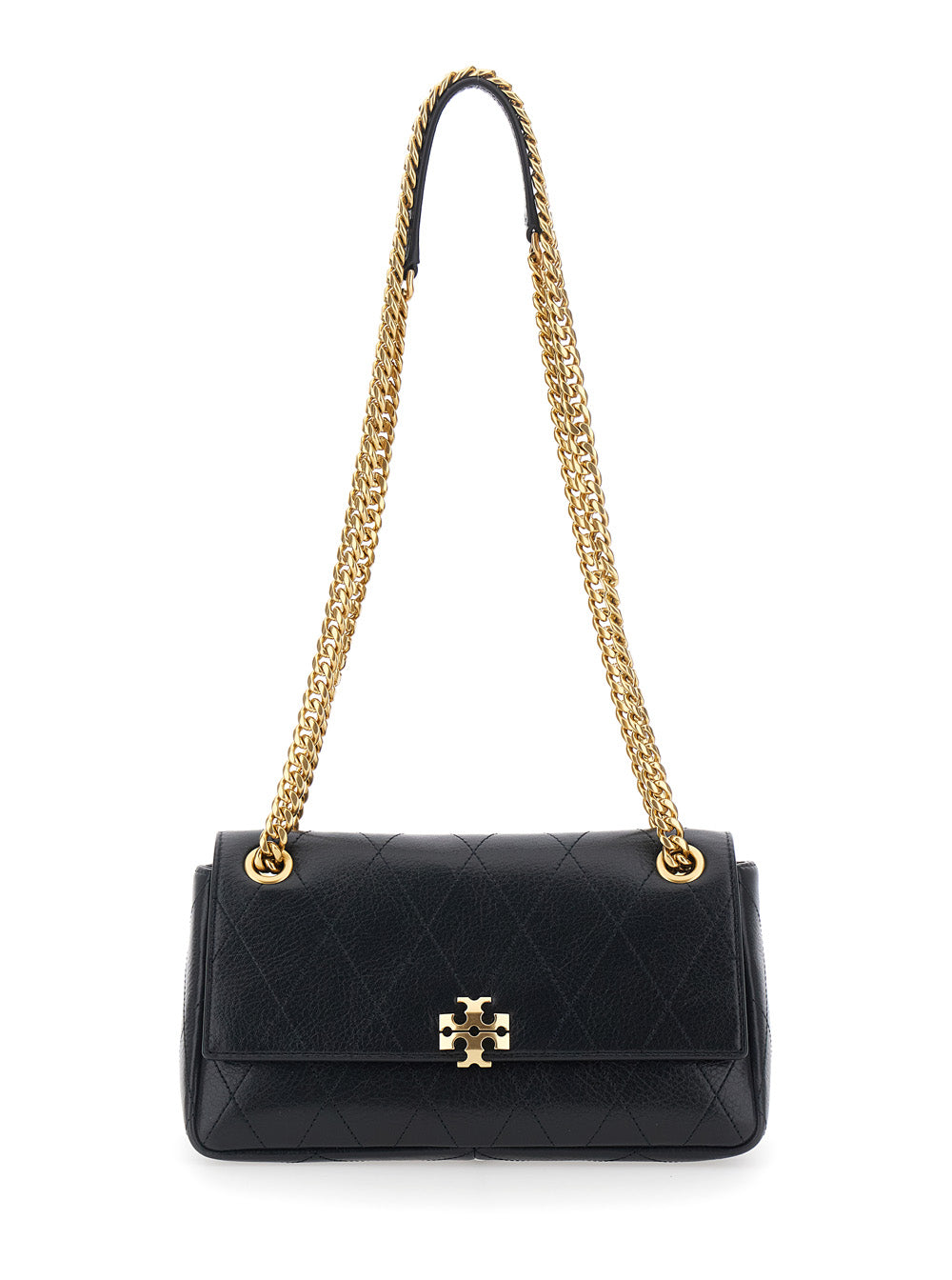 Tory Burch Charlie Shoulder Bag — Black Cow Leather