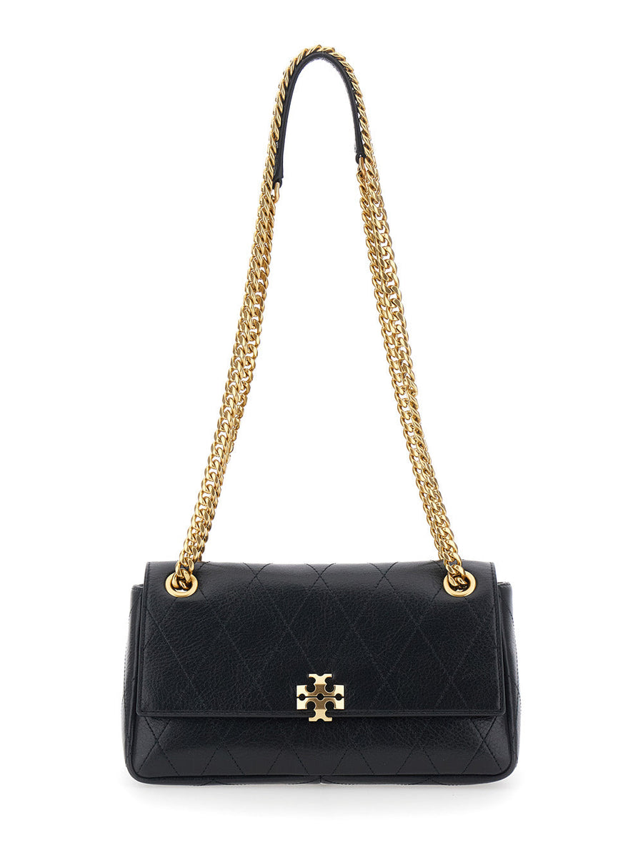 Tory Burch Charlie Shoulder Bag — Black Cow Leather