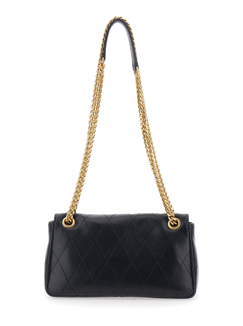 Tory Burch Charlie Shoulder Bag — Black Cow Leather