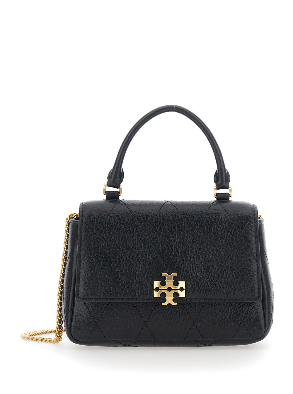 Tory Burch Charlie Shoulder Bag — Black Cow Leather