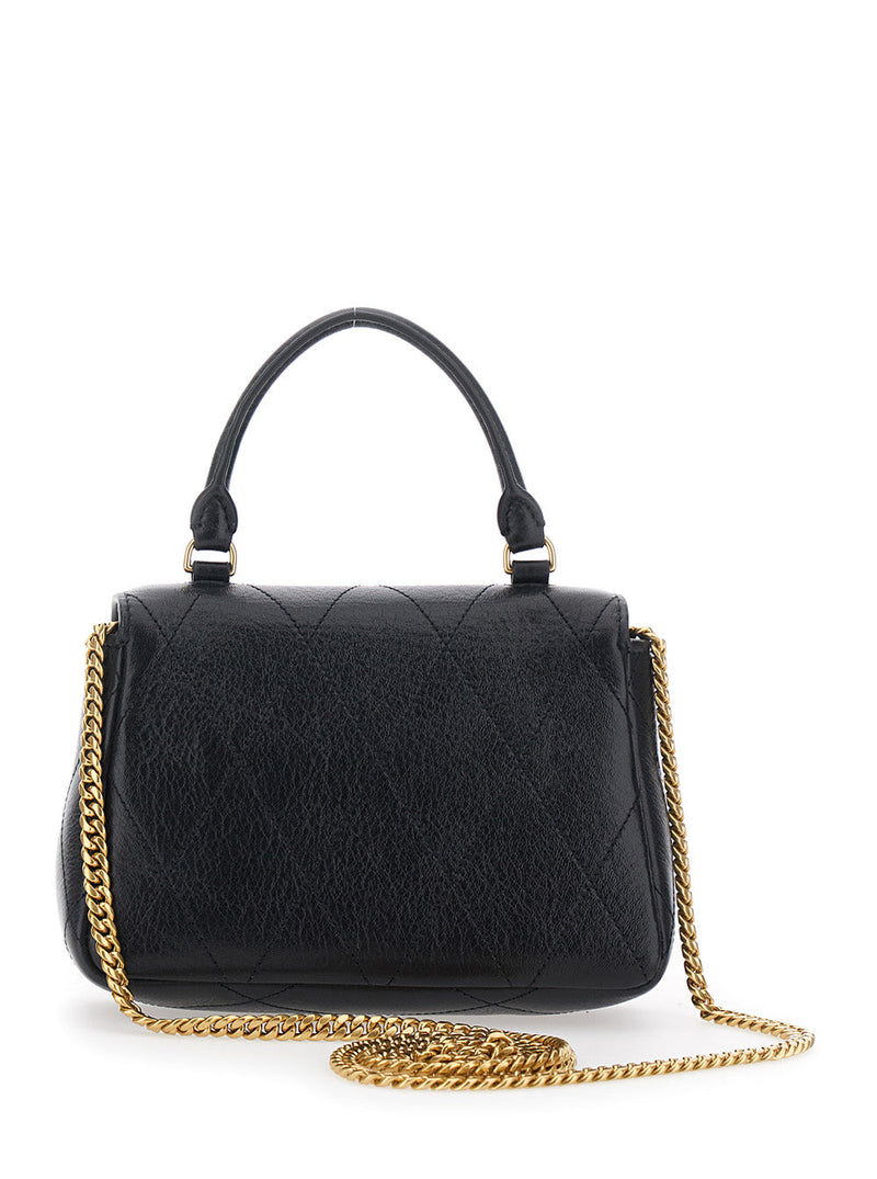 Tory Burch Charlie Shoulder Bag — Black Cow Leather
