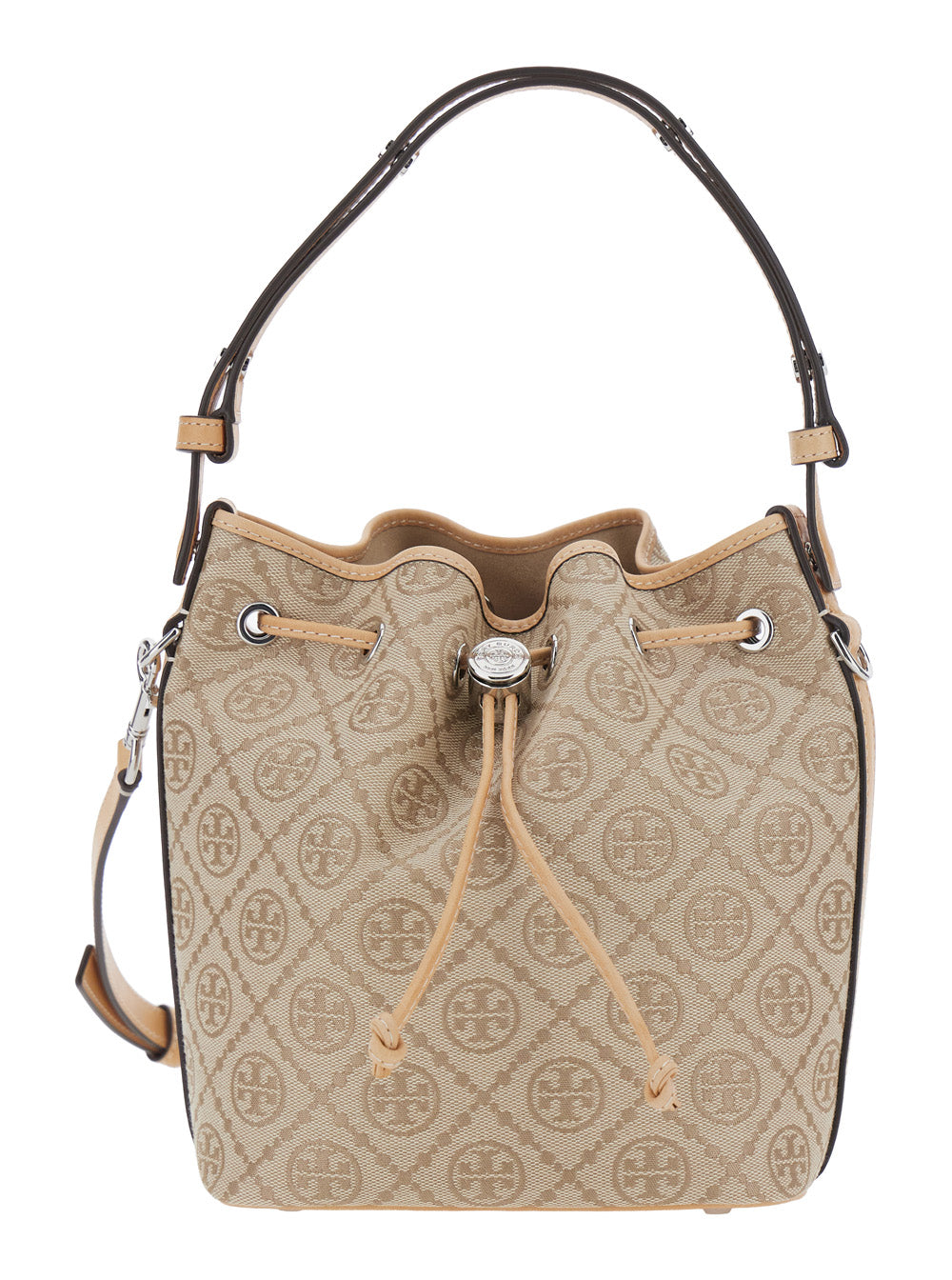 Tory Burch Bucket Bag — Beige Cotton Polyester