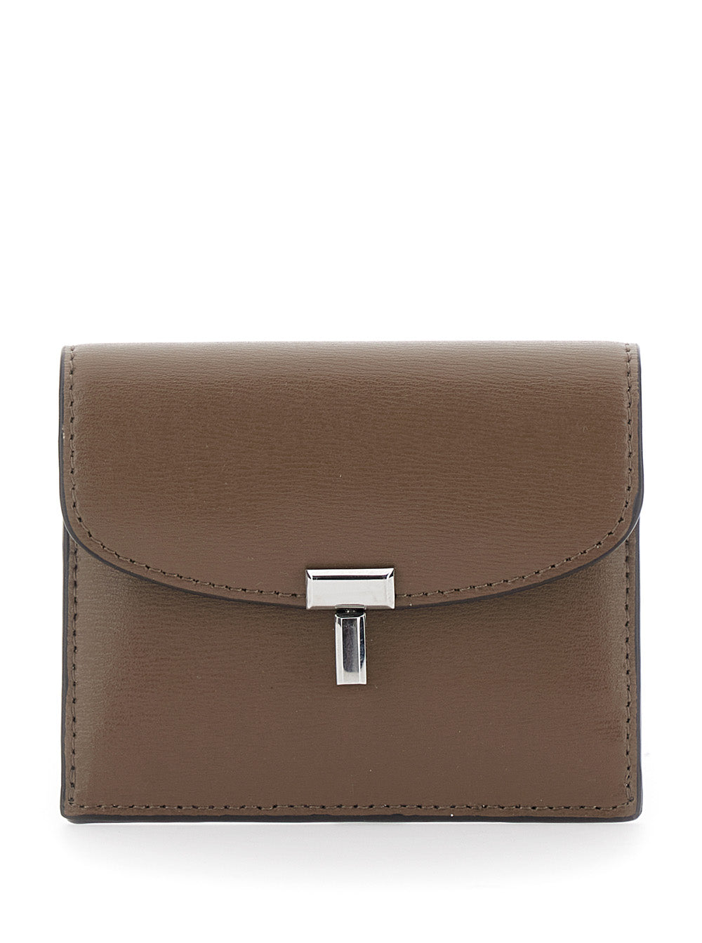 Toteme Leather T-Lock Card Case — Beige Cases