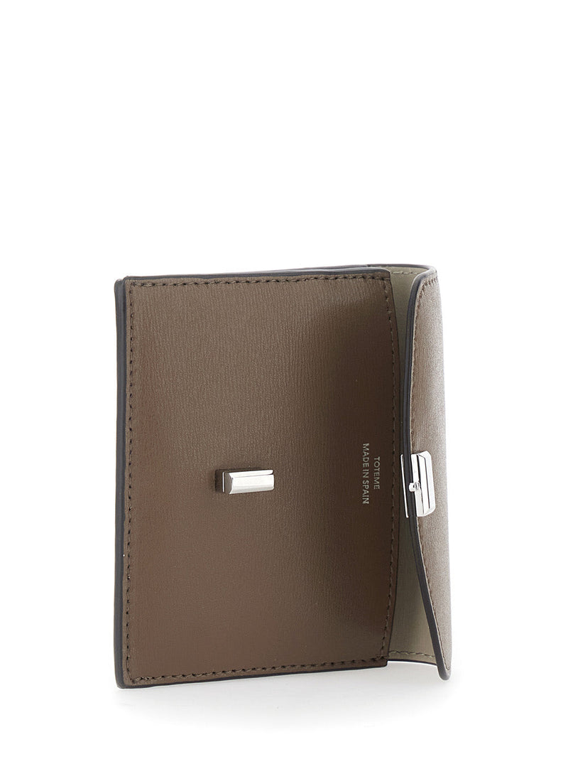 Toteme Leather T-Lock Card Case — Beige Cases