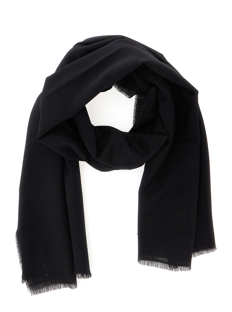 Toteme Lightweight Wool Scarf — Black Scarfs