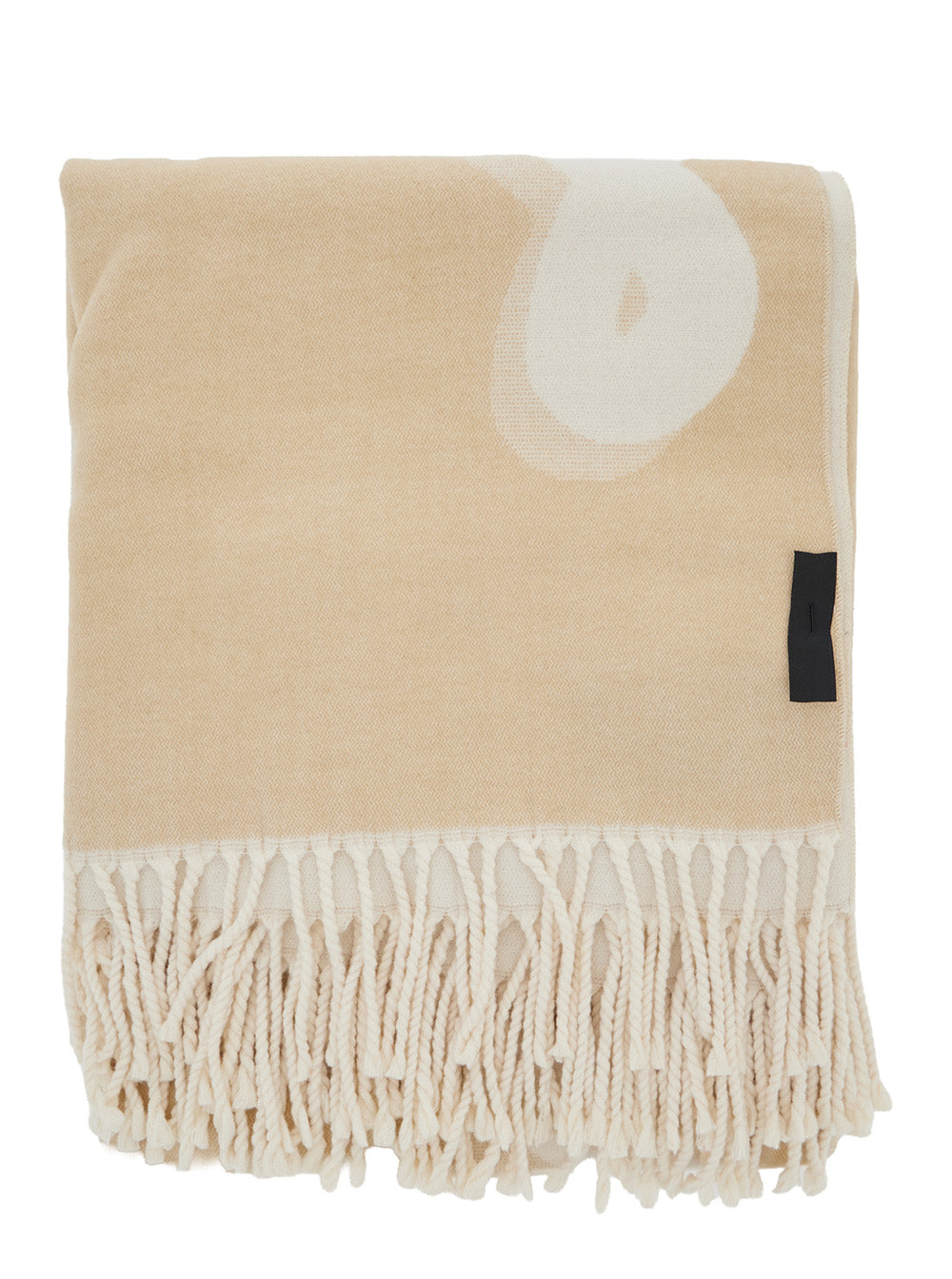 Twinset Geometric-Patterned Polyester Scarf — Beige Scarfs