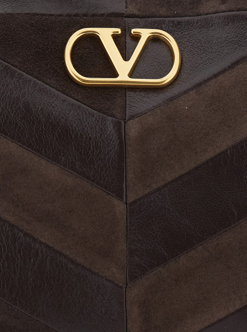 Valentino Garavani Shoulder Bag — Brown Lambskin
