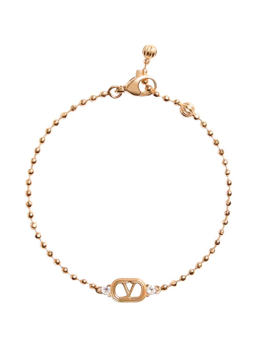 Valentino Garavani Vlogo Plate Brass Bracelet — Gold Bracelets