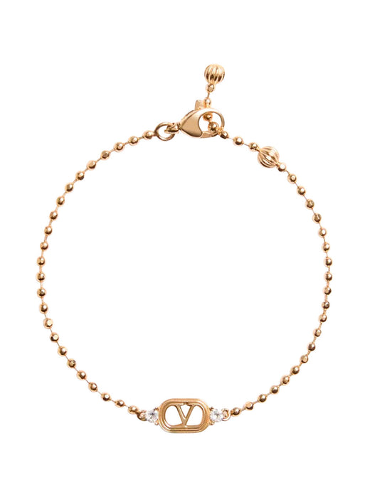 Valentino Garavani Vlogo Plate Brass Bracelet — Gold Bracelets