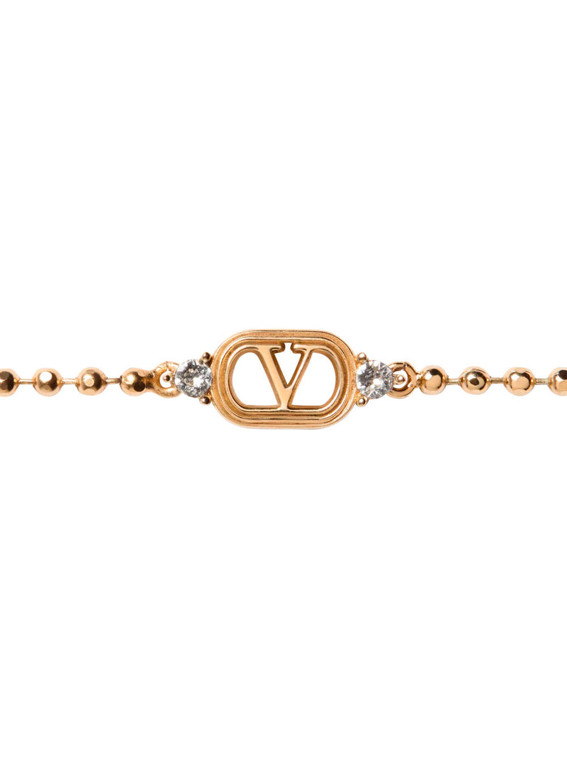 Valentino Garavani Vlogo Plate Brass Bracelet — Gold Bracelets