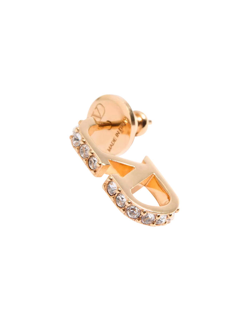 Valentino Garavani Vlogo Rhinestone-Embellished Earrings — Bronze