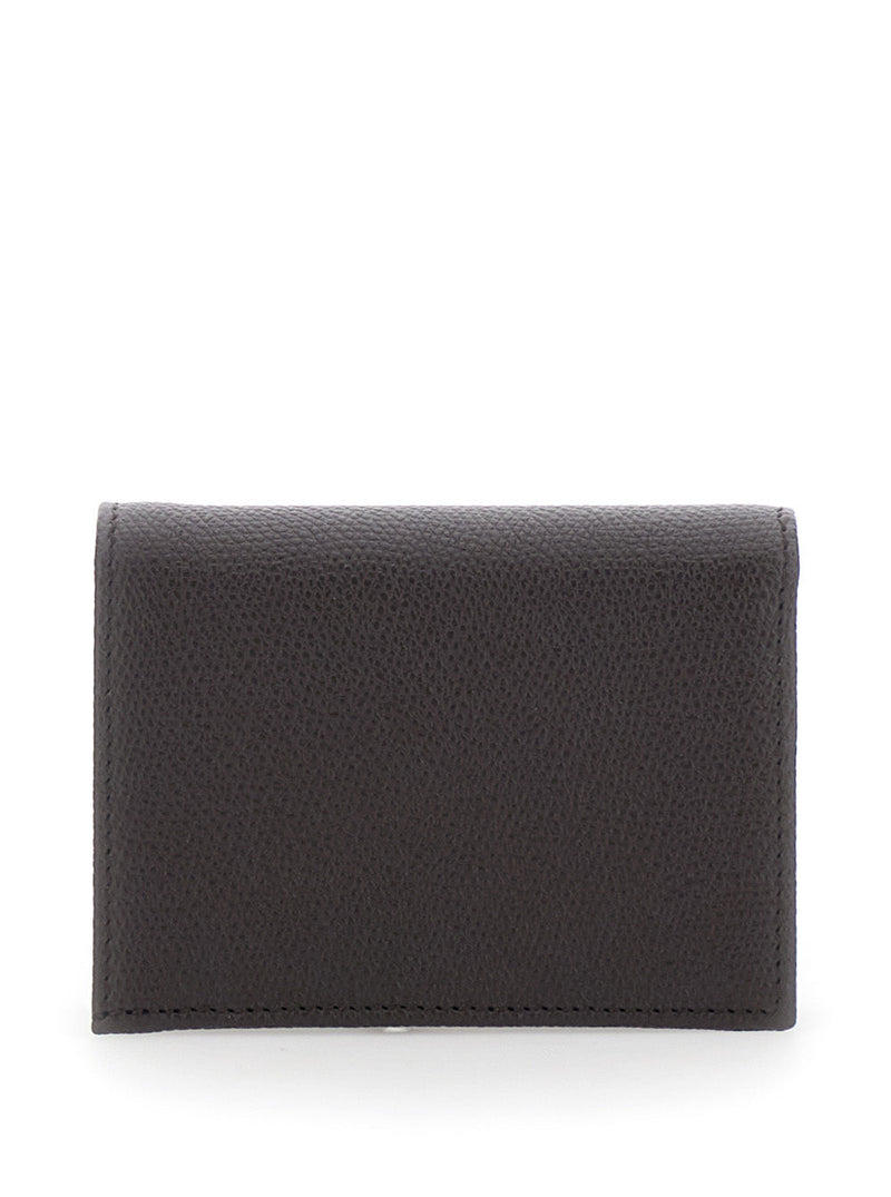 Valentino Garavani Calf Leather Flap Wallet — Brown