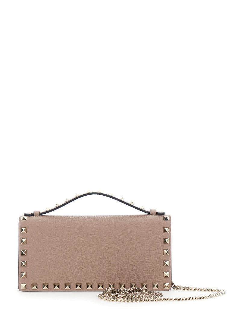 Valentino Garavani Rockstud-Embellished Leather Mini Bag — Pink Calf