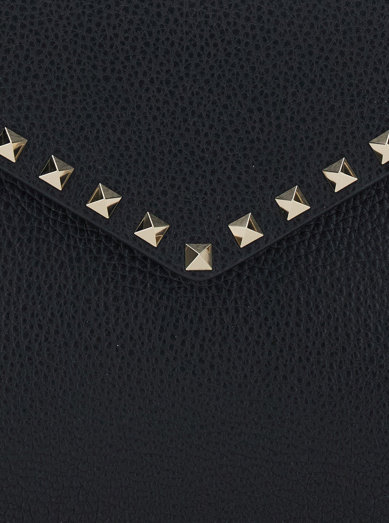 Valentino Garavani Clutch — Black Calf Leather