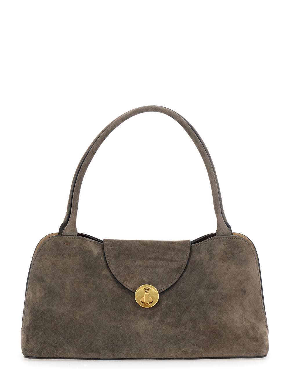 Versace East West Shoulder Bag — Brown Lamb