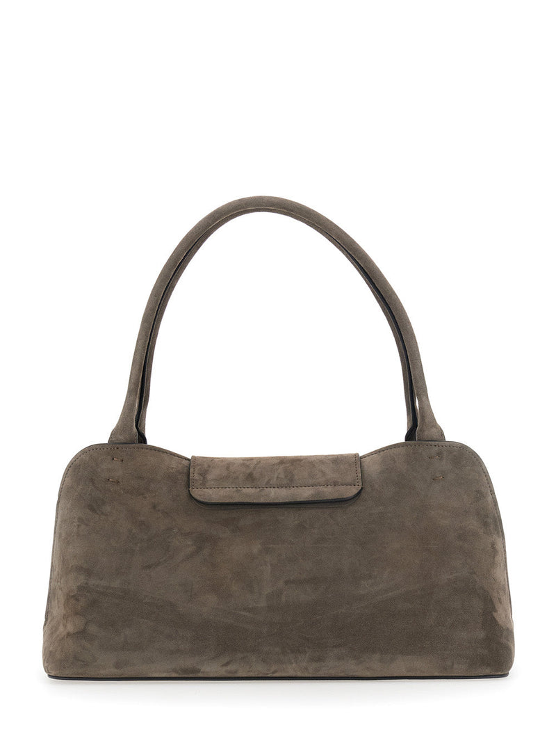 Versace East West Shoulder Bag — Brown Lamb