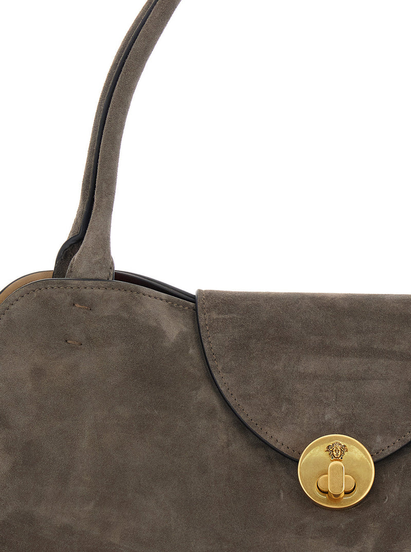 Versace East West Shoulder Bag — Brown Lamb