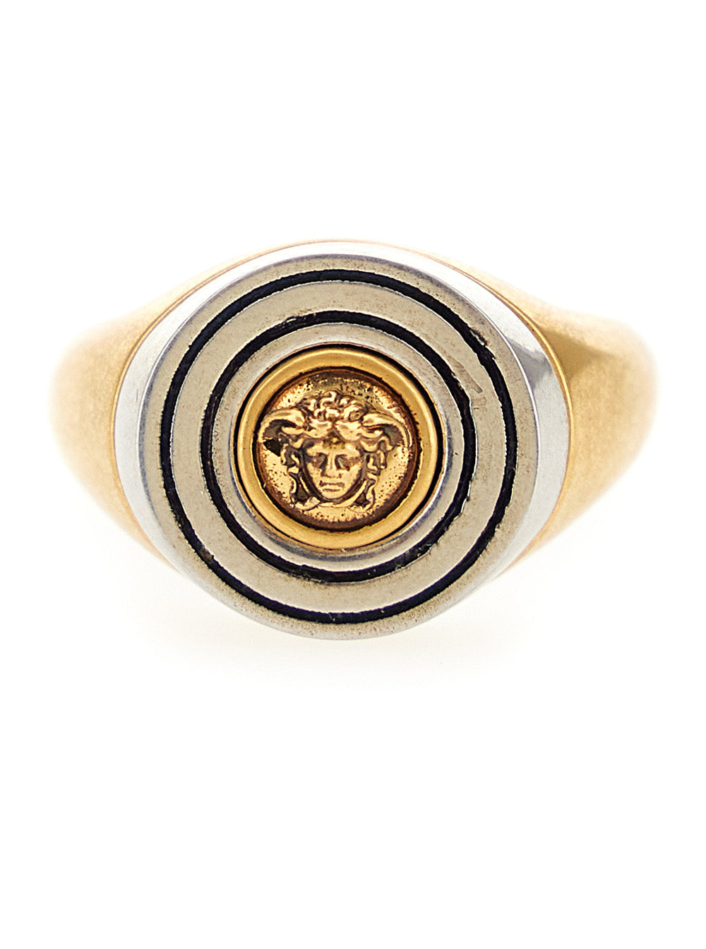 Versace Medusa Head Signet Ring — Gold Metal Rings