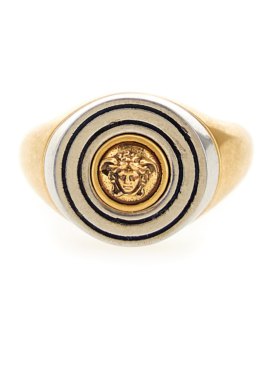 Versace Medusa Head Signet Ring — Gold Metal Rings