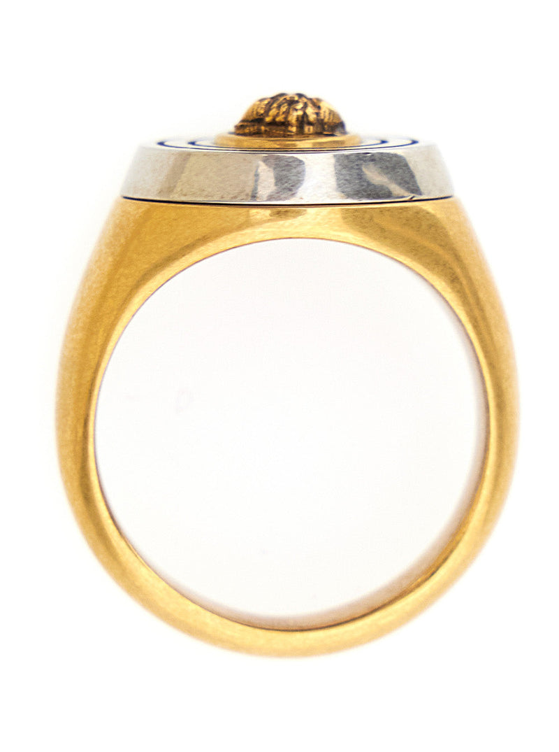 Versace Medusa Head Signet Ring — Gold Metal Rings