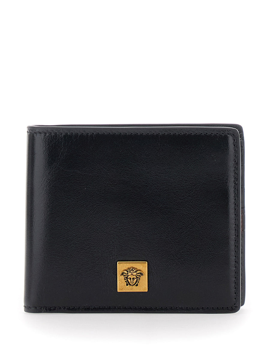 Versace Bi-Fold Wallet — Black Polyester