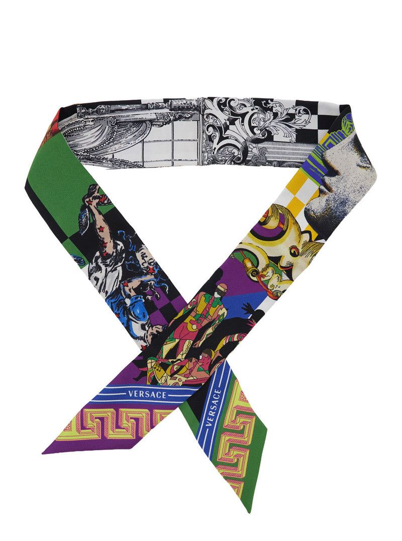 Versace Silk Theater Print Scarf — Multicolor Scarfs
