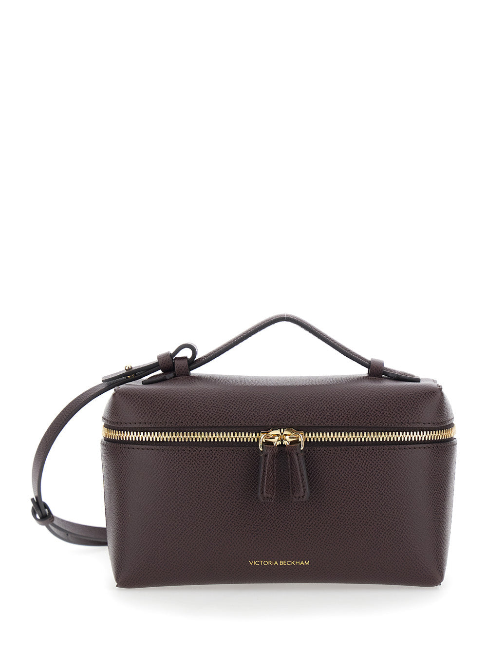 Victoria Beckham Calf Leather Crossbody Bag — Burgundy