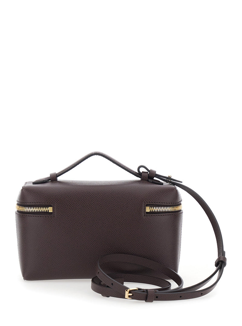 Victoria Beckham Calf Leather Crossbody Bag — Burgundy