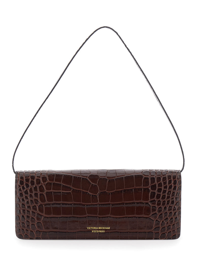 Victoria Beckham Dorian Clutch — Brown Calf Leather