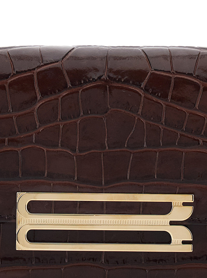 Victoria Beckham Dorian Clutch — Brown Calf Leather