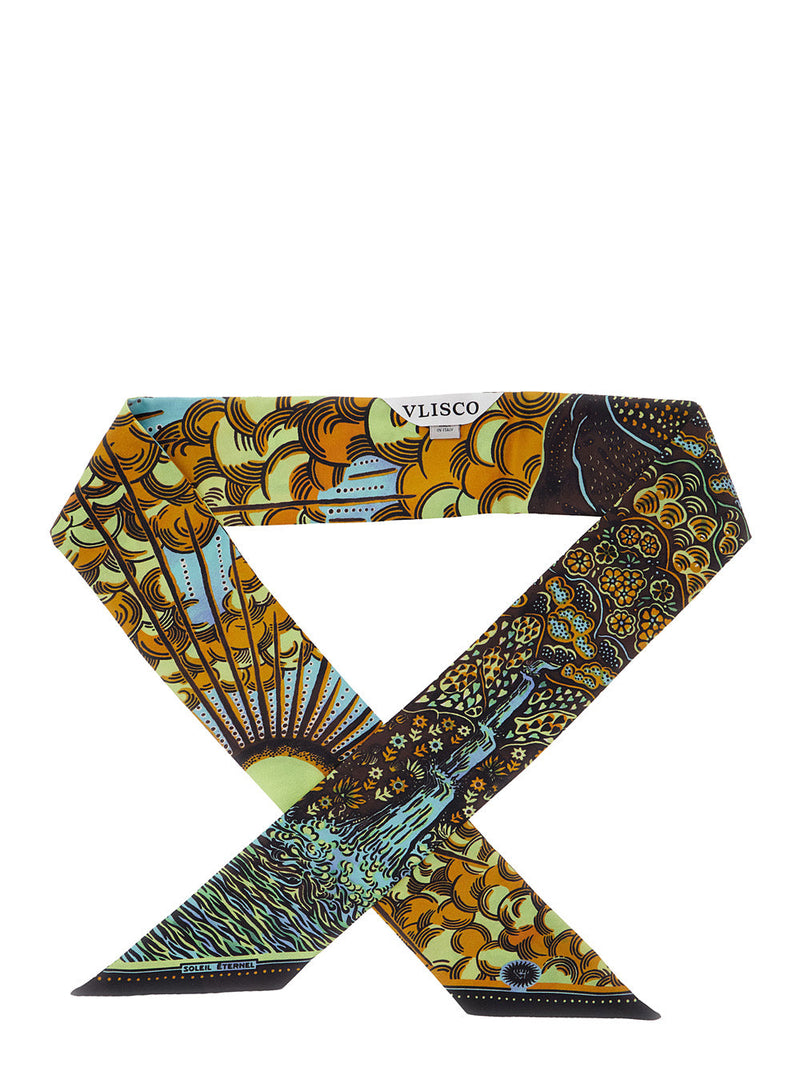 Vlisco Dialogues Eternal Sun Silk Scarf — Multicolor Scarfs