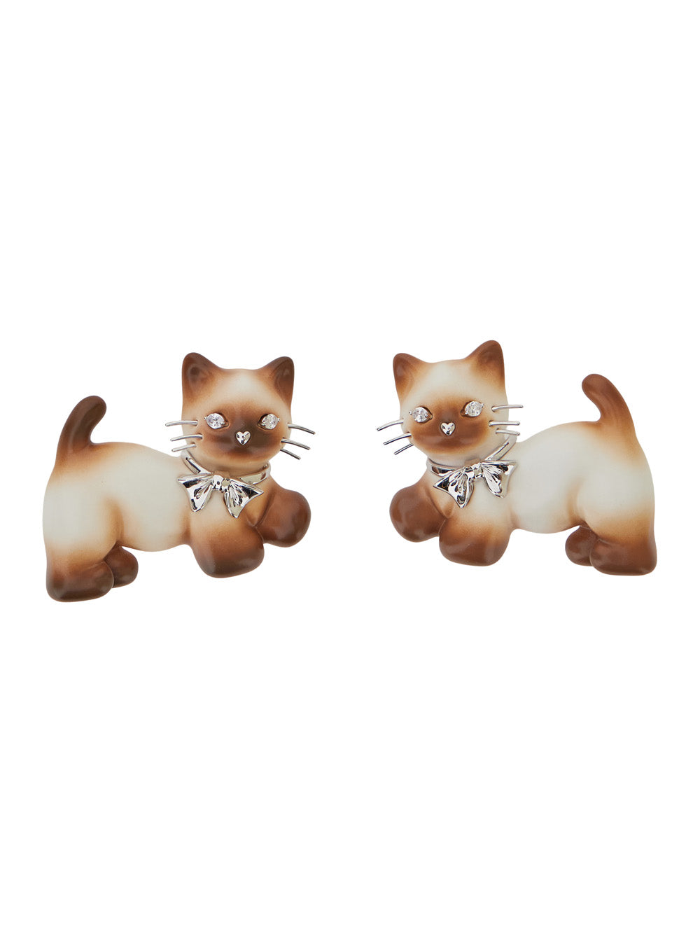 Yvmin Kitten-Shaped Fabric Hair Clip — Brown Pins Claws & Clips