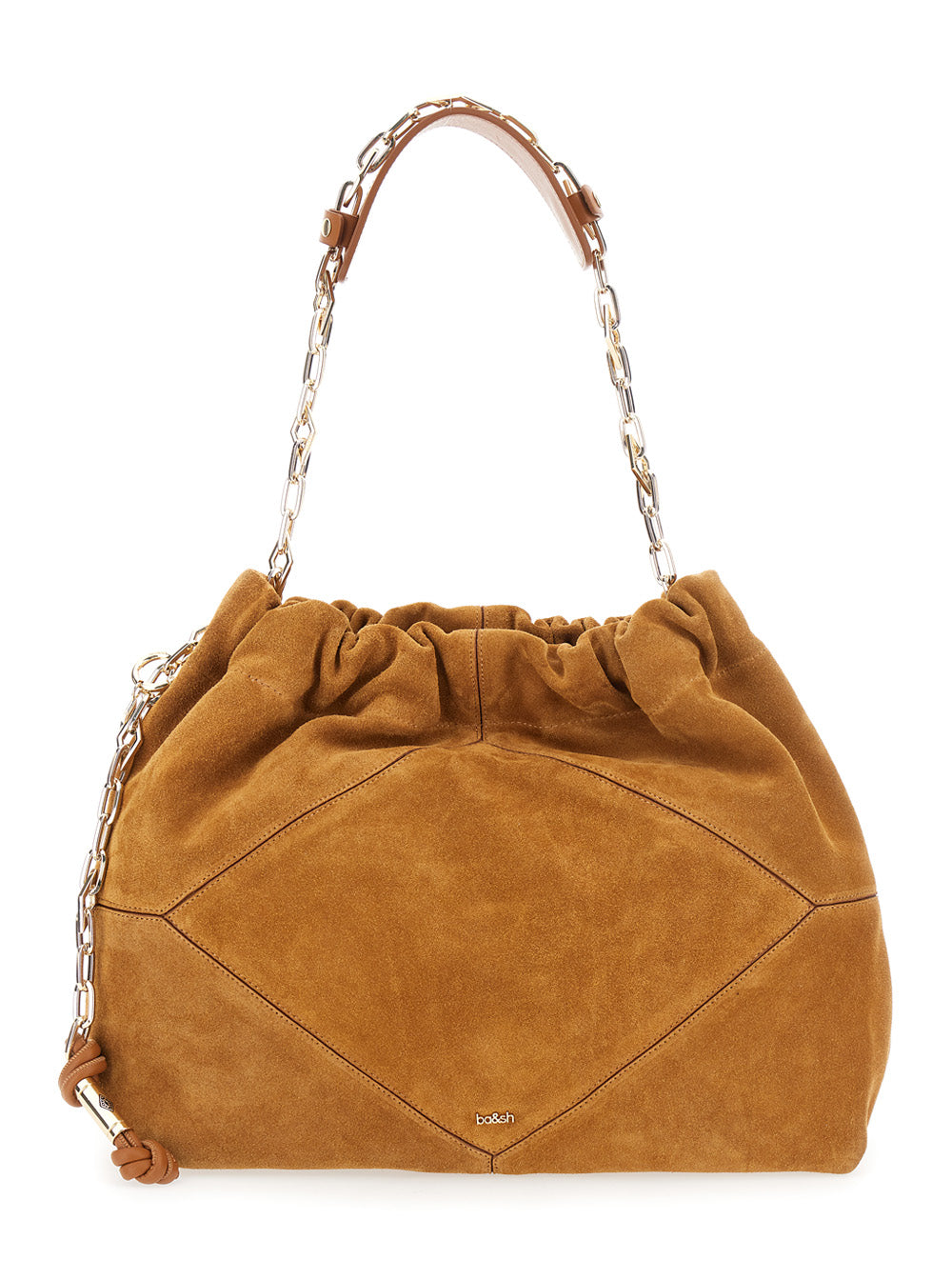 Ba&sh June Shoulder Bag — Beige Suede