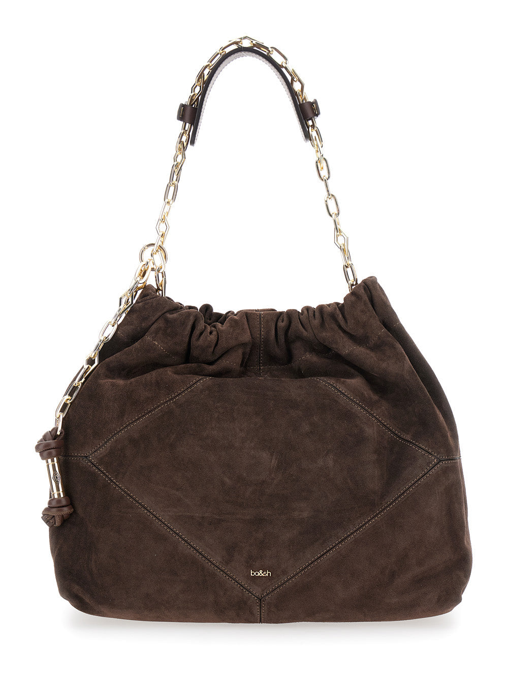 Ba&sh June Shoulder Bag — Brown Suede