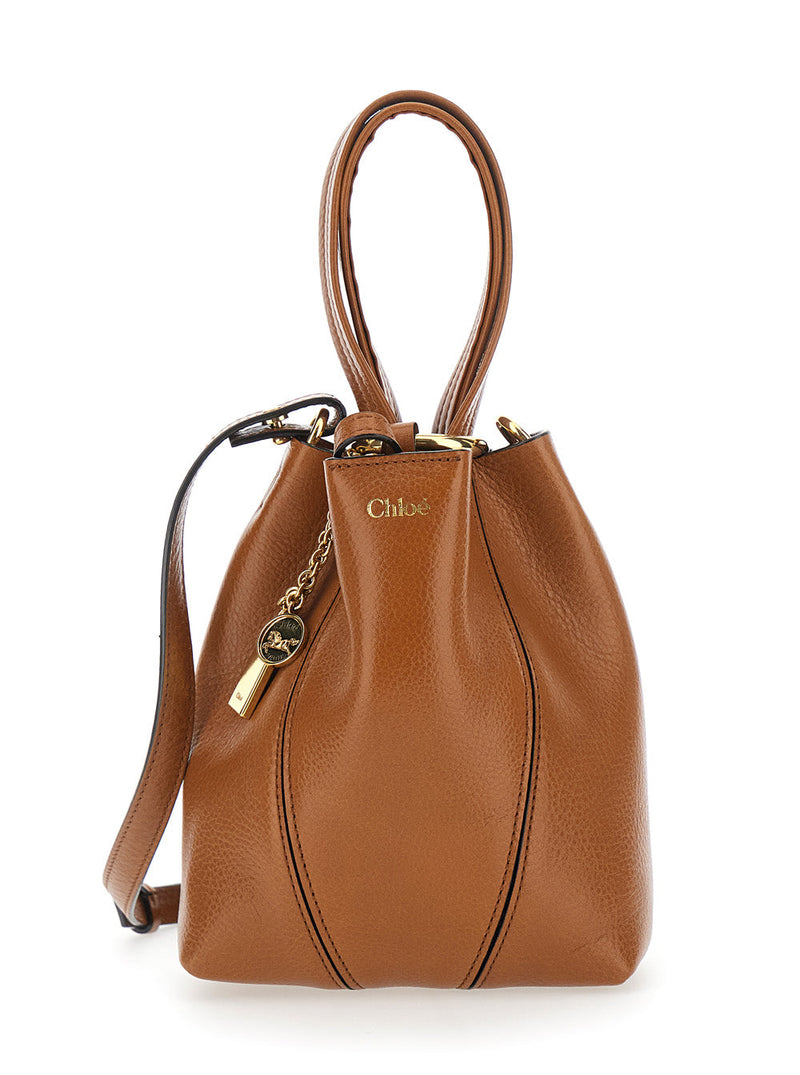 Chloé Spin Shoulder Bag — Brown Leather