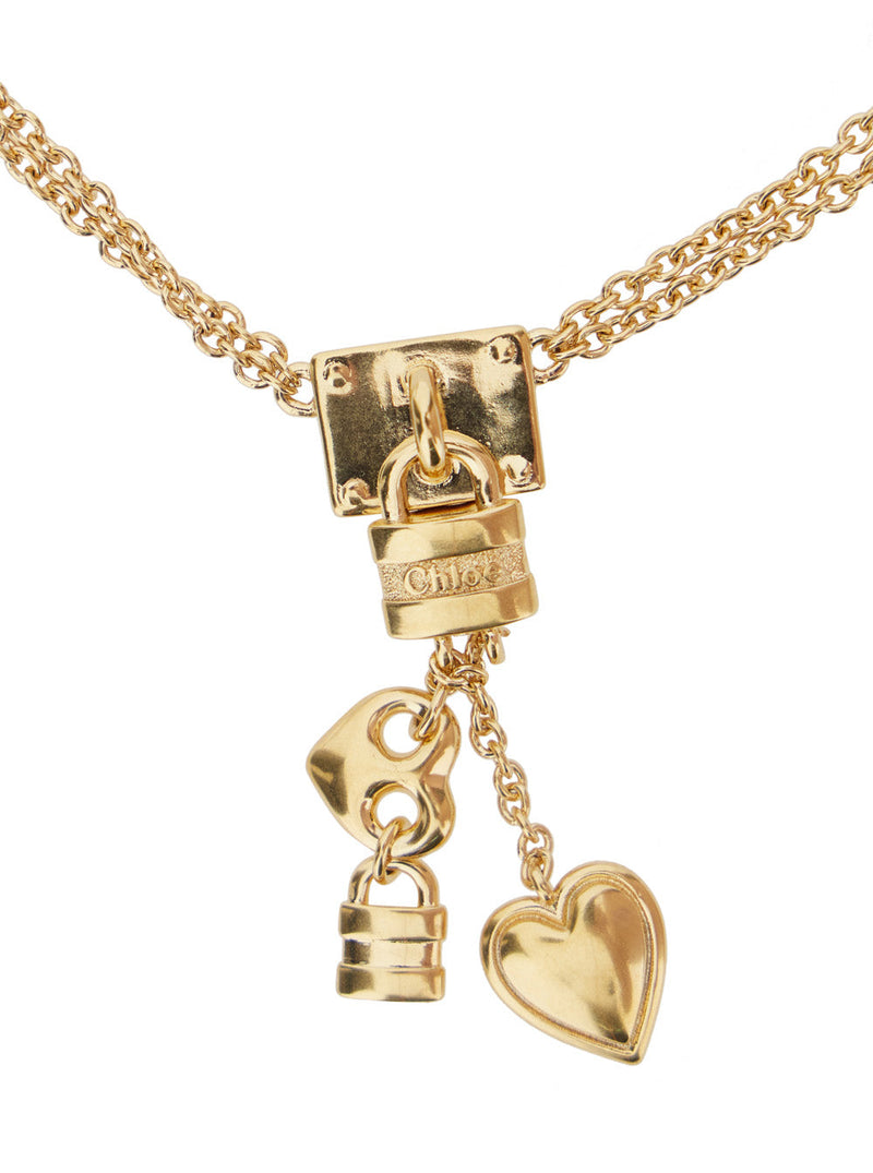 Chloé Gold-Plated Chain With Charm Pendants Necklace — Gold Brass Necklaces