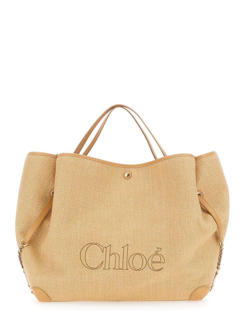 Chloé Clover Tote Bag — Beige Fabric